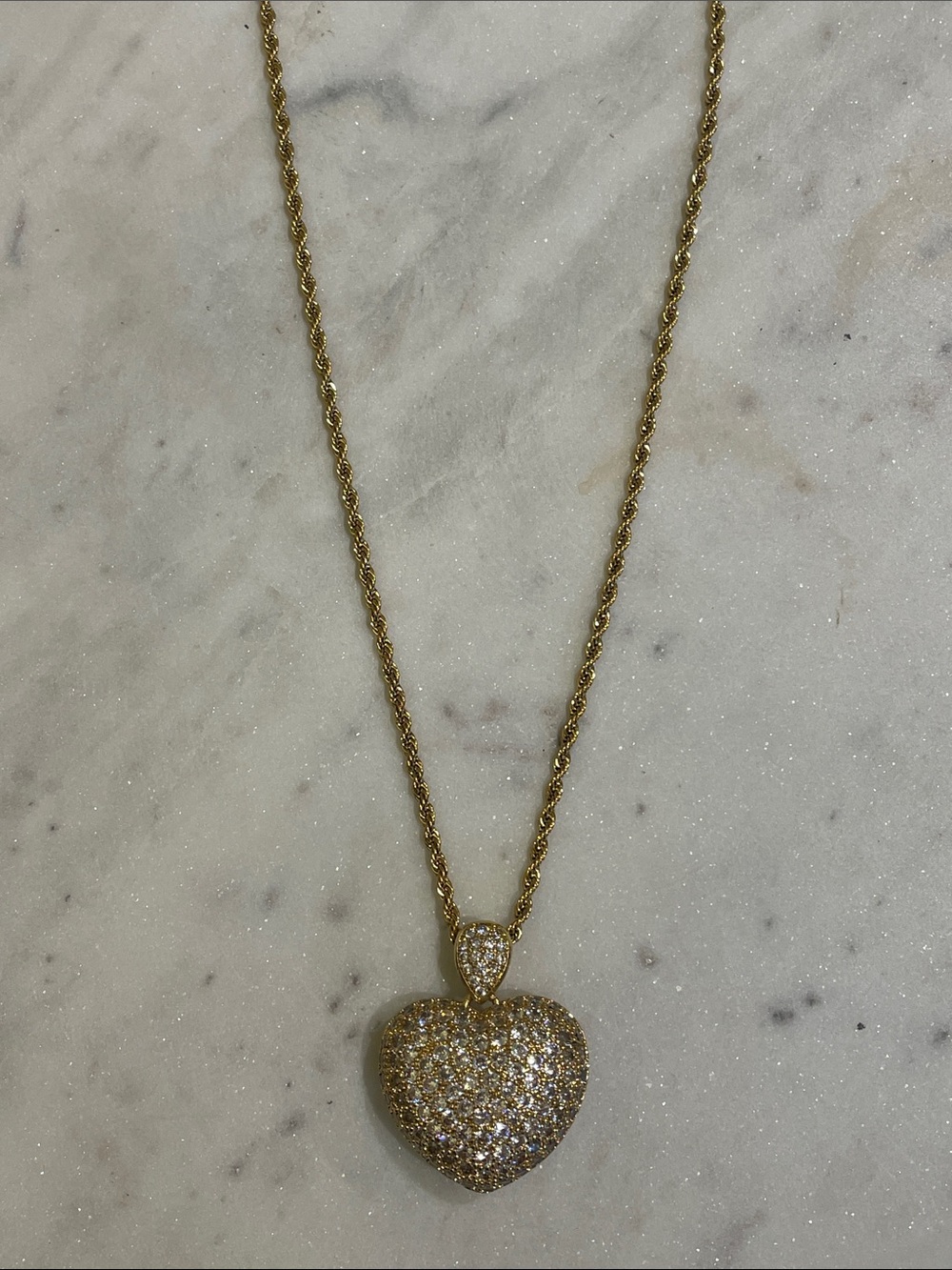 KC Chic Gold + Crystal heart necklace